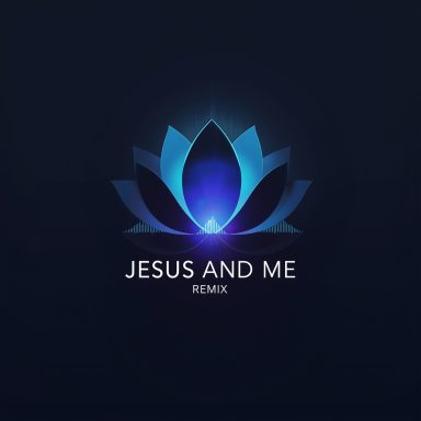 Logo featuring a lotus flower with the text "Jesus and Me" below it.